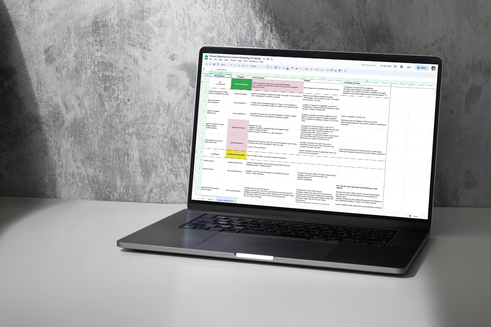 Abbildung Prompt Sheet auf Mac